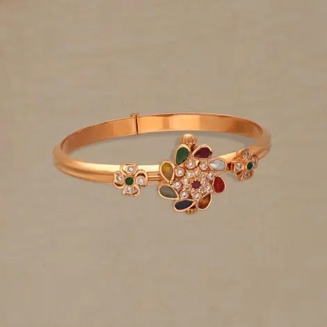 Graceful Navaratna Blossom Gold Bracelet 72mhohb13718