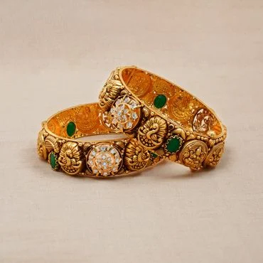 Grand Bridal Antique Gold Temple Kada